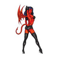 Sexy Devil Girl Halloween Costume Makeup Temporary Tattoo (2.5"x3.5")